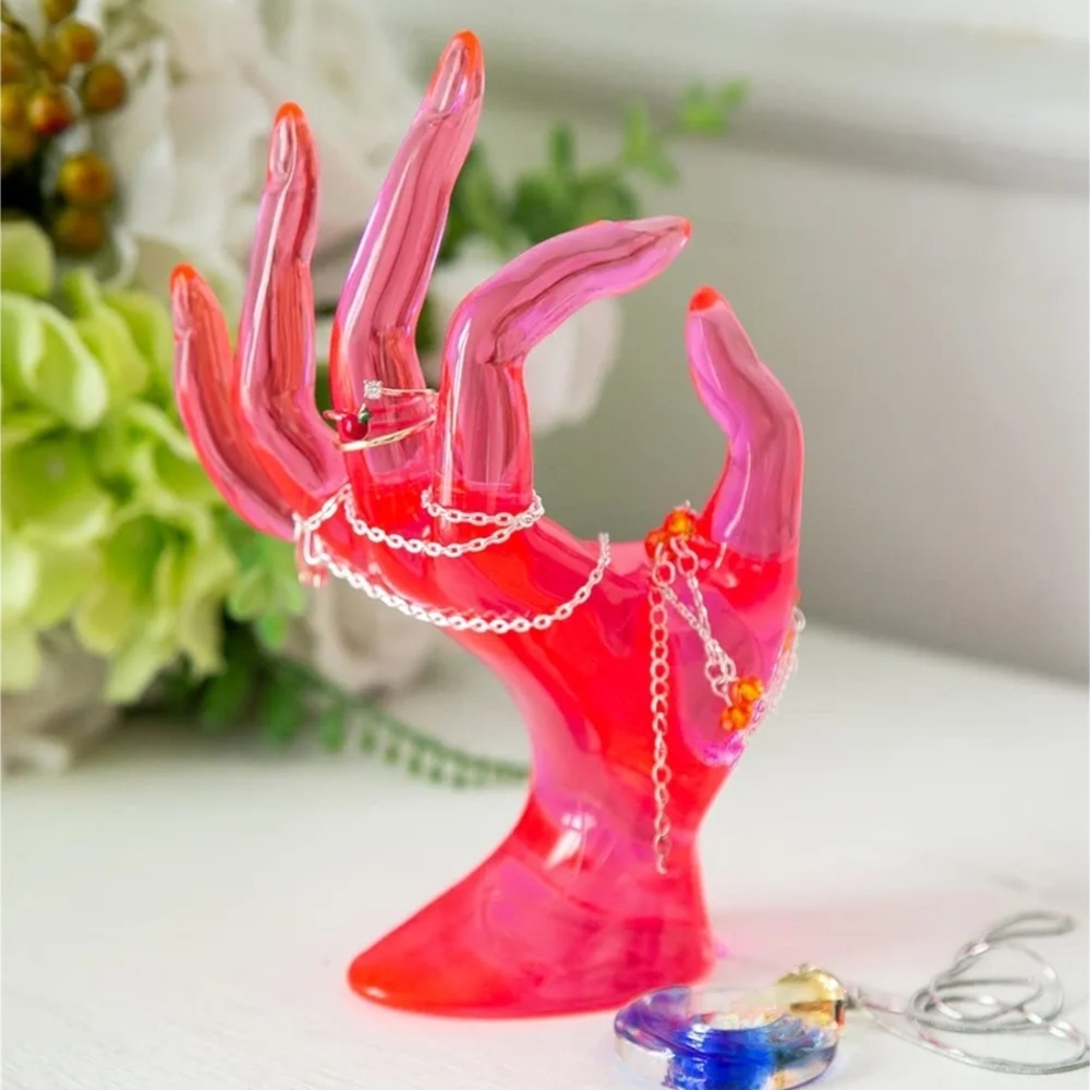 Pink Jewelry Holder Hand
